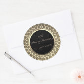 Elegant Gold Arabesque Jubileum Ronde Sticker (Envelop)