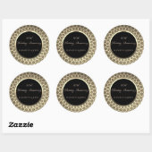 Elegant Gold Arabesque Jubileum Ronde Sticker (Vel)