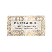 Elegant Gold Arabic Pattern Label | Luxury Custom (Voorkant)