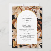 Elegant Gold Arch Herfst Waterverf Floral Wedding  Kaart (Voorkant)