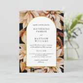 Elegant Gold Arch Herfst Waterverf Floral Wedding  Kaart (Staand voorkant)