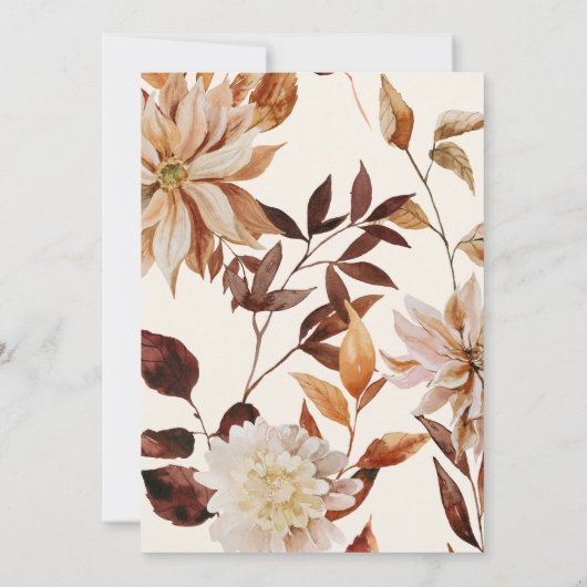 Elegant Gold Arch Herfst Waterverf Floral Wedding  Kaart (Achterkant)