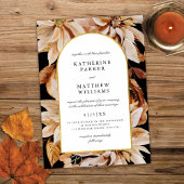 Elegant Gold Arch Herfst Waterverf Floral Wedding  Kaart