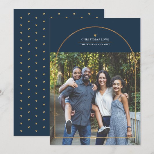 Elegant Gold Arch Overlay - schaken - Kerstliefde  Feestdagenkaart (Voorkant / Achterkant)