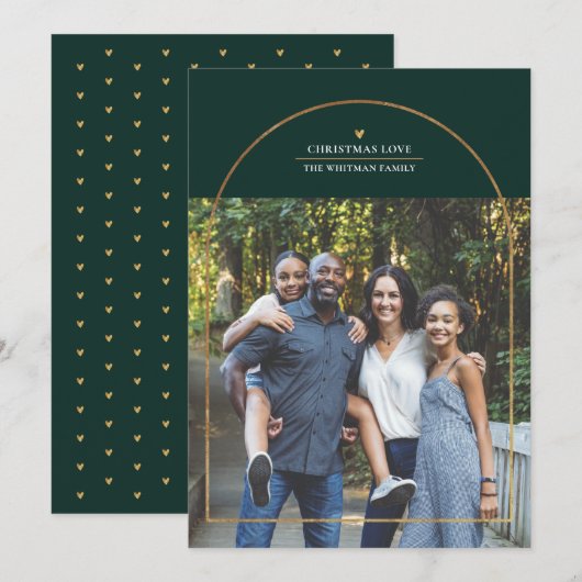 Elegant Gold Arch Overlay - schaken - Kerstliefde Feestdagenkaart (Voorkant / Achterkant)