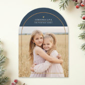 Elegant Gold Arch Overlay - schaken - Kerstliefde Feestdagenkaart