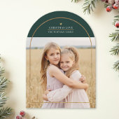 Elegant Gold Arch Overlay - schaken - Kerstliefde Feestdagenkaart
