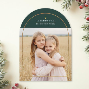 Elegant Gold Arch Overlay - schaken - Kerstliefde  Feestdagenkaart