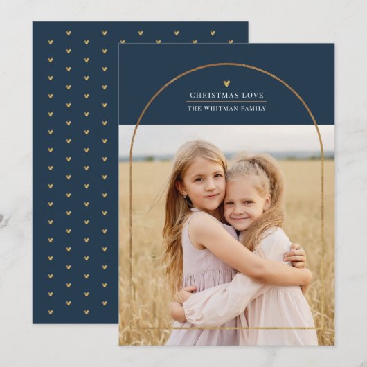 Elegant Gold Arch Overlay - schaken - Kerstliefde Feestdagenkaart (Voorkant / Achterkant)