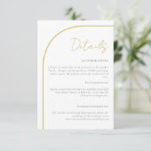 Elegant Gold Arch Wedding Details Enclosure Kaart (Staand voorkant)