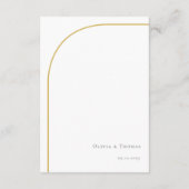 Elegant Gold Arch Wedding Details Enclosure Kaart (Achterkant)