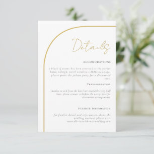 Elegant Gold Arch Wedding Details Enclosure Kaart