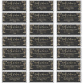 Elegant gold Art Deco op het label zwart gastadres (Voorkant)