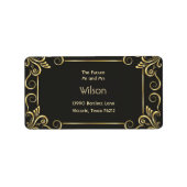 Elegant Gold Art Deco  Retour Adres Label (Voorkant)