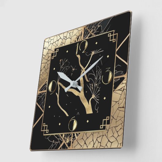 Elegant Gold art deco Vierkante Klok (Hoek)