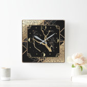 Elegant Gold art deco Vierkante Klok (Huis)