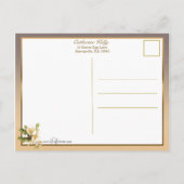 Elegant Gold Art Nouveau Easter Floral Briefkaart (Achterkant)