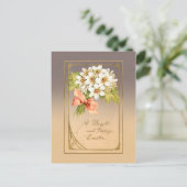 Elegant Gold Art Nouveau Easter Floral Briefkaart (Staand voorkant)