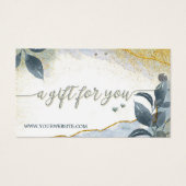 Elegant Gold Artistic Leaves Cadeaubon Visitekaartje (Voorkant)