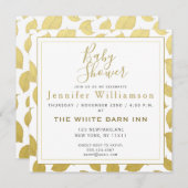 Elegant Gold Autumn Leaves - Baby shower Kaart (Voorkant / Achterkant)