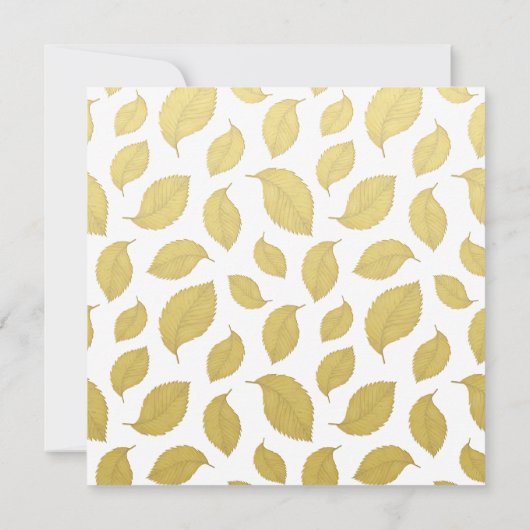 Elegant Gold Autumn Leaves - Baby shower Kaart (Achterkant)