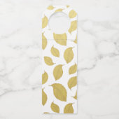 Elegant Gold Autumn Leaves - Happy Thanksgiving Flessenhanger (Achterkant)