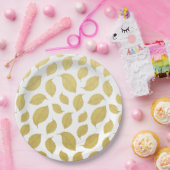 Elegant Gold Autumn Leaves Papieren Bordje (Feest)