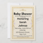 Elegant Gold Baby Shower Invitation Template Save The Date (Voorkant)