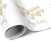 Elegant Gold Balloon Happy Birthday Cadeaupapier (Rol Hoek)