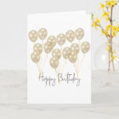 Elegant Gold Balloon Happy Birthday Kaart (Gele Bloem)