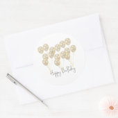 Elegant Gold Balloon Happy Birthday Ronde Sticker (Envelop)
