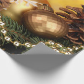 Elegant Gold Balls, Pinecones, Snowflake Cadeaupapier (Hoek)