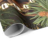 Elegant Gold Balls, Pinecones, Snowflake Cadeaupapier (Rol Hoek)
