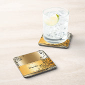  Elegant Gold Banner Black - Speciaal gepersonalis Bier Onderzetter (Rechterzijde)