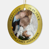 Elegant Gold Baptism Foto Keramisch Ornament (Links)
