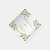 Elegant Gold Baroque Border on Silver Wedding Servet (Hoek)