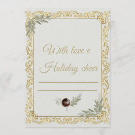 Elegant Gold Baroque Christmas Stationery Set - Th Kaart