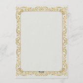 Elegant Gold Baroque Christmas Stationery Set - Th Kaart (Achterkant)