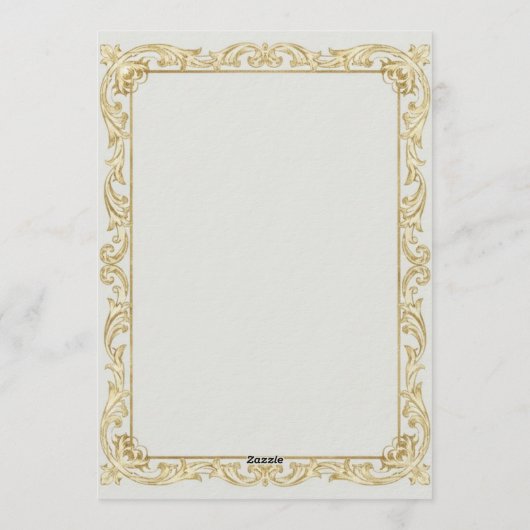 Elegant Gold Baroque Christmas Stationery Set - Th Kaart (Achterkant)