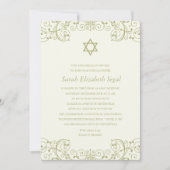 Elegant Gold Bat Mitzvah Kaart (Voorkant)