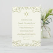 Elegant Gold Bat Mitzvah Kaart (Staand voorkant)