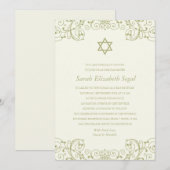 Elegant Gold Bat Mitzvah Kaart (Voorkant / Achterkant)