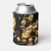 Elegant Gold Baubles en Spiral Pattern Blikjeskoeler (Blikje Achterkant)