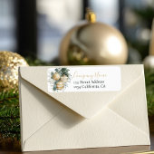 Elegant Gold Baubles Greenery Christmas Corporate Etiket