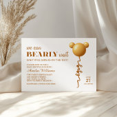 Elegant Gold Bear Balloon Bearly Wait Neutral Kaart