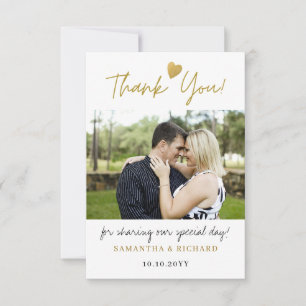 Elegant Gold Bedankt Heart Weduwfoto