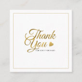 Elegant Gold Bedankt Logo Promotiecode Kortingskaartje (Voorkant)