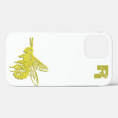 Elegant Gold Bee Monogram Hoesje-Mate iPhone Case (Achterkant (horizontaal))