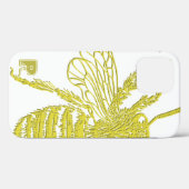 Elegant Gold Bee Monogram Hoesje-Mate iPhone Case (Achterkant (horizontaal))