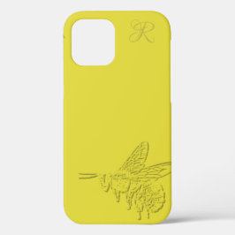 Elegant Gold Bee Monogram Hoesje-Mate iPhone Case